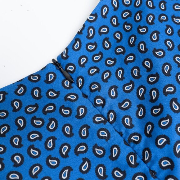 Maje Satin Romper Blue Paisley Ilona Playsuit Size EU 36 - Picture 10 of 16